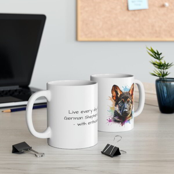 German Shepherd Puppy Perk Cup 11 oz. Coffee Mug