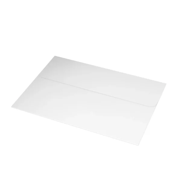 White rectangular envelope on white background