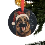 German Shepherd Christmas ornament on tree