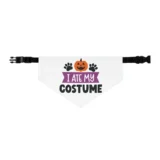 Dog bandana with Halloween theme, 'I ate my costume'