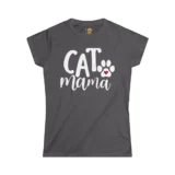 Gray Cat Mama shirt with paw heart design