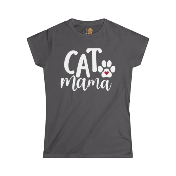 Gray Cat Mama shirt with paw heart design