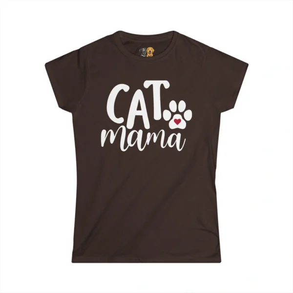 Brown Cat Mama T-shirt with paw print design