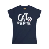 Navy Cat Mama T-shirt