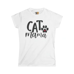 White t-shirt with 'Cat Mama' design