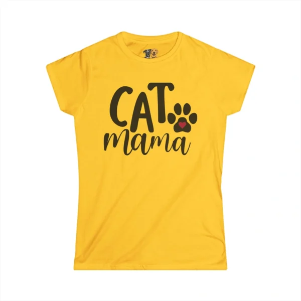 Yellow T-shirt with 'Cat Mama' text