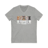 Gray T-shirt with 'Puppies Please' and cartoon puppies