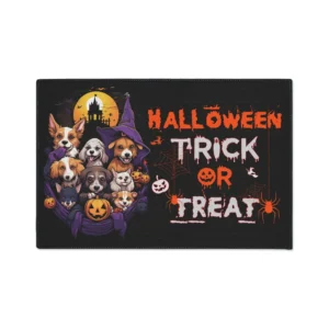 Halloween dogs trick or treat Heavy Duty Floor Mat