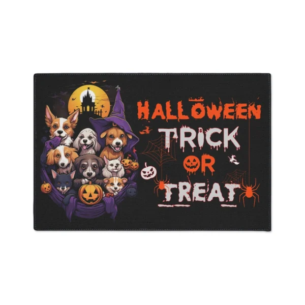 Halloween dogs trick or treat Heavy Duty Floor Mat